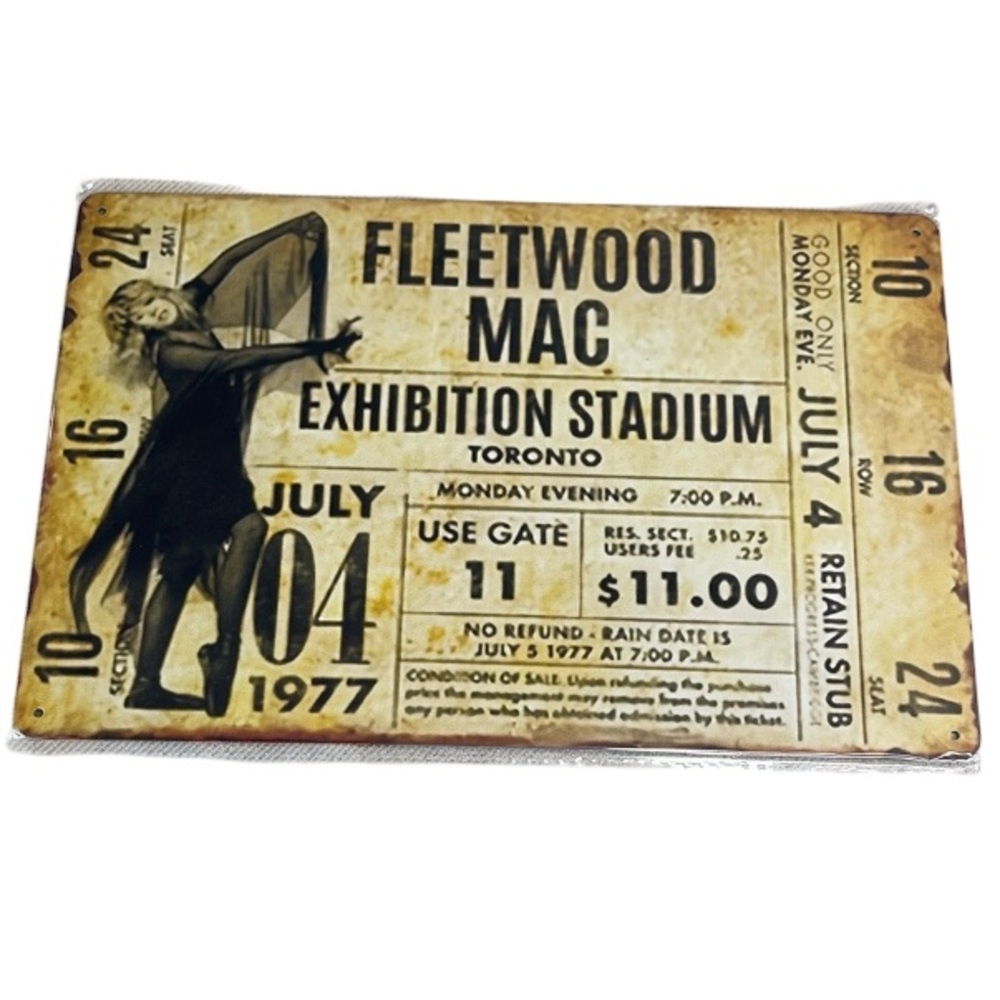 Vintage Fleetwood Mac Concert Poster Wall Art - Brown